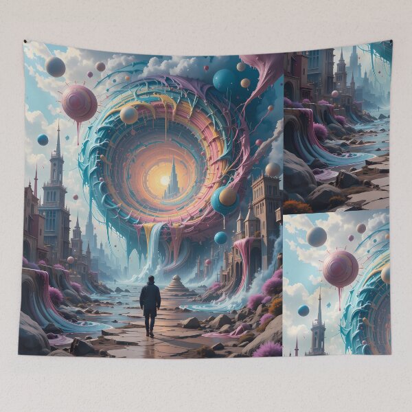 Item preview, Men Abstracts Fantastical Worlds Landscapes Surreal Art Magic designed and sold by ART ATTACK ZONE.