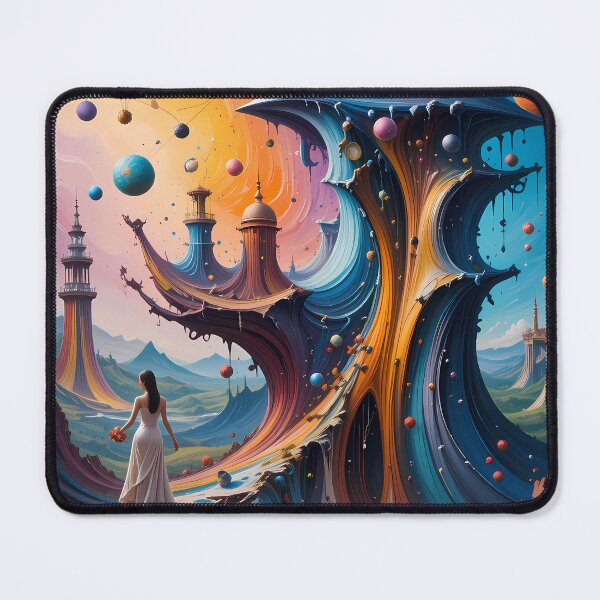 Item preview, Girl Abstracts Fantastical Worlds Landscapes Surreal Art Magic designed and sold by ART ATTACK ZONE.