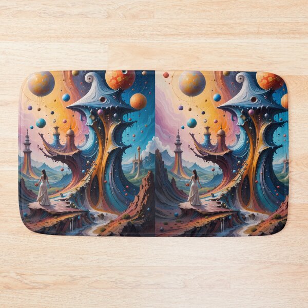 Item preview, Girl Abstracts Fantastical Worlds Landscapes Surreal Art Magic designed and sold by ART ATTACK ZONE.