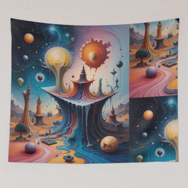 Item preview, Planets Abstracts Fantastical Worlds Landscapes Surreal Art Magic designed and sold by ART ATTACK ZONE.