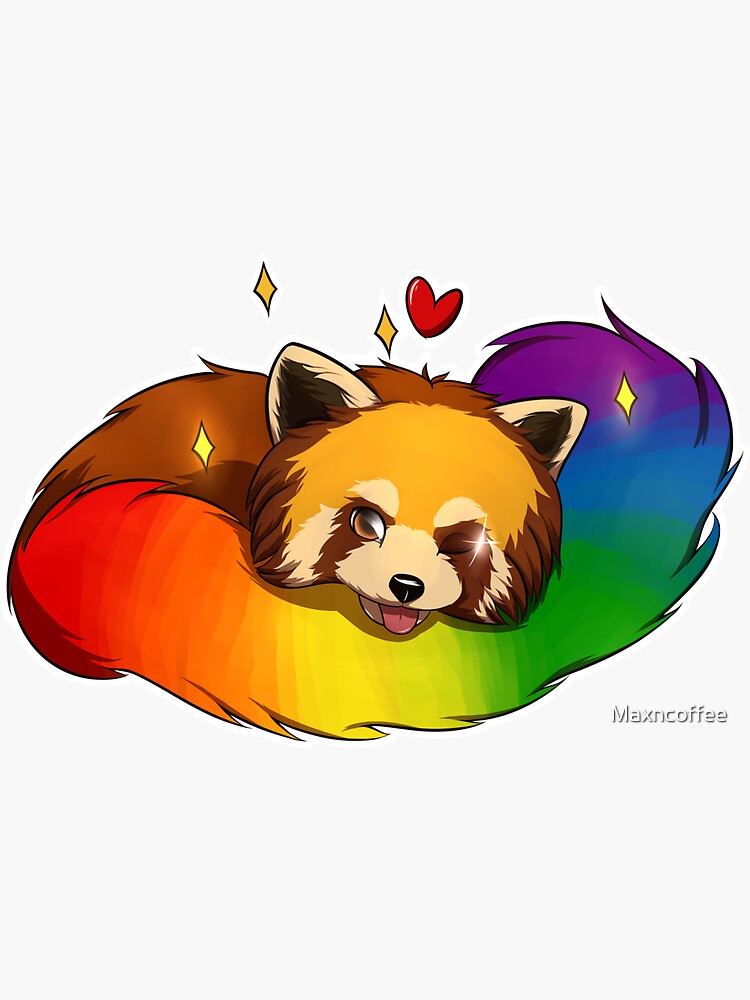 "Red Panda pride Gay " Sticker by Maxncoffee Redbubble