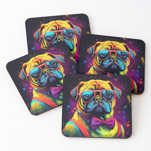 Item preview, Neon Dapper Pug designed and sold by Line Designs By Duck.