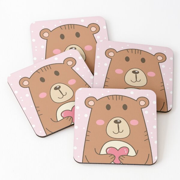 Item preview, A cute bear with small ears and a pink heart for your loved one. designed and sold by SaraSumi.
