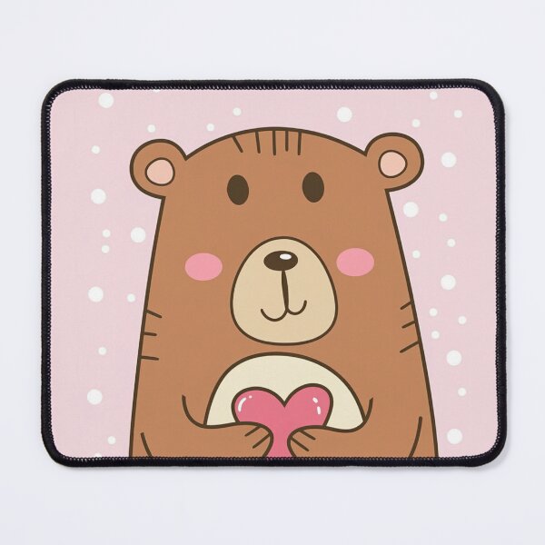 Item preview, A cute bear with small ears and a pink heart for your loved one. designed and sold by SaraSumi.