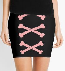 Cute Pink Cross Bones Mini Skirt
