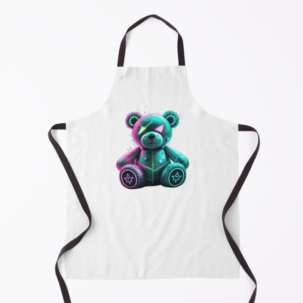 Item preview, Cyber Glow Teddy Bear – Futuristic Neon Patchwork Design designed and sold by GemBob Creations.