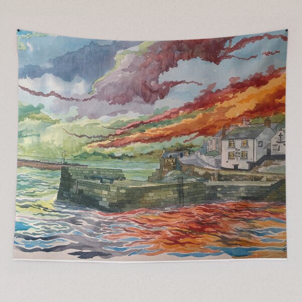 Item preview, Porthleven sunset designed and sold by GooseQuill.