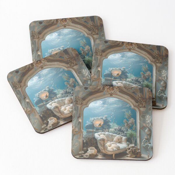 Item preview, Underwater Dream Villa | Vintage Aesthetic Art designed and sold by yinyuecreation.