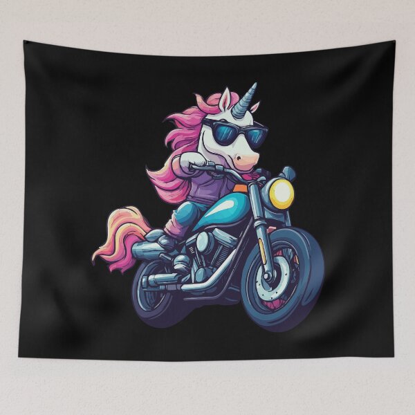 Item preview, Unicorn Riding a Motor Bike designed and sold by VelvetRoom.