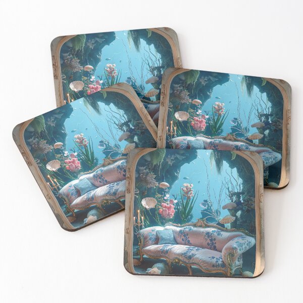 Item preview, Underwater Dream Villa | Vintage Aesthetic Art designed and sold by yinyuecreation.