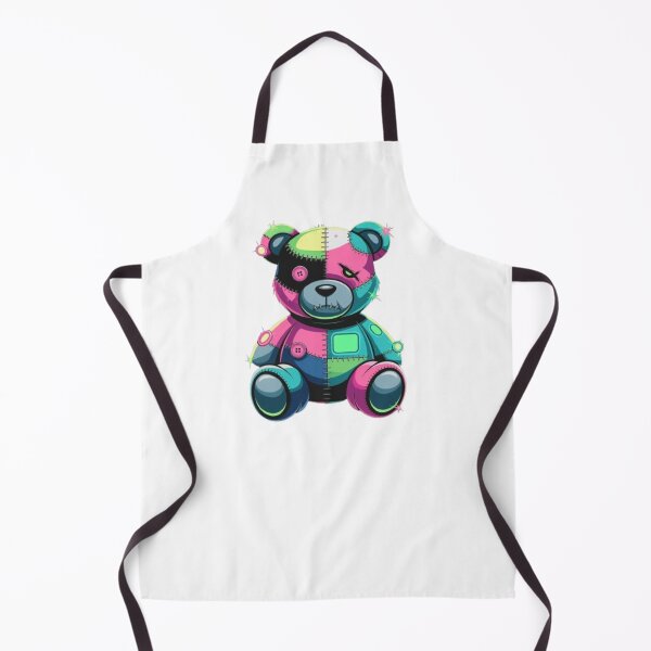 Item preview, Vibrant Cyberpunk Patchwork Teddy Bear – Futuristic Neon Toy Art designed and sold by GemBob Creations.