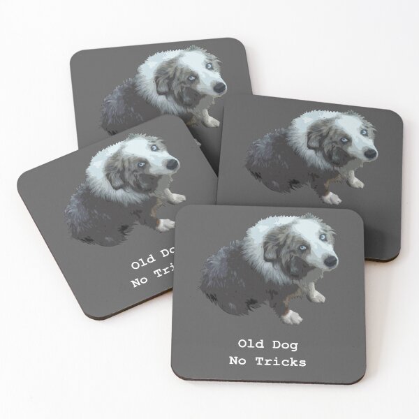 Item preview, OLD DOG NO TRICKS ON GREY designed and sold by Art in My Loft.