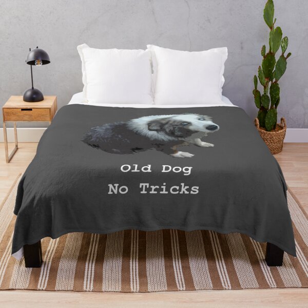 Item preview, OLD DOG NO TRICKS ON GREY designed and sold by Art in My Loft.