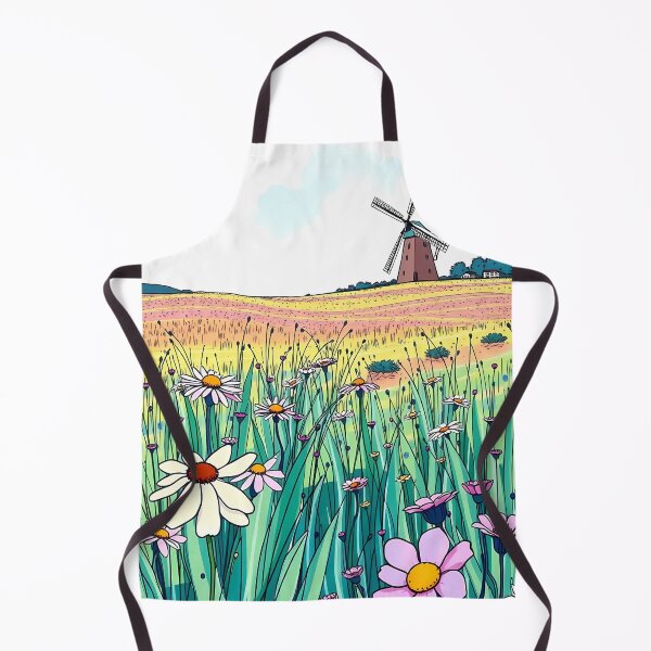 Item preview, Windmill in a Field of Blooming Wildflowers designed and sold by AHMEDMAMADO.