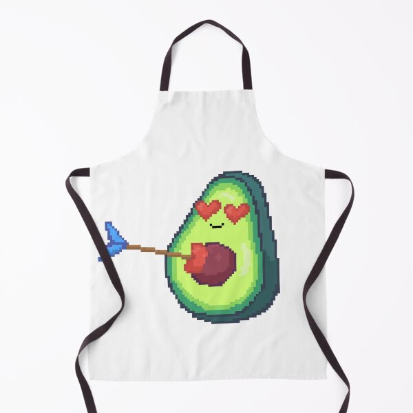 Item preview, pixel art of kawaii avocado arrowed by cupid with a heart arrow victim of love designed and sold by ZerpaGiovanna.