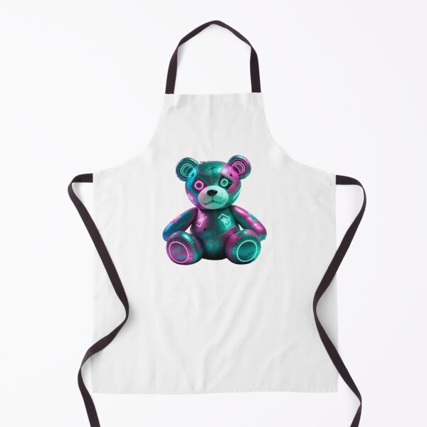 Item preview, Neon Patchwork Cyber Teddy Bear – Futuristic Glow Plush Design designed and sold by GemBob Creations.