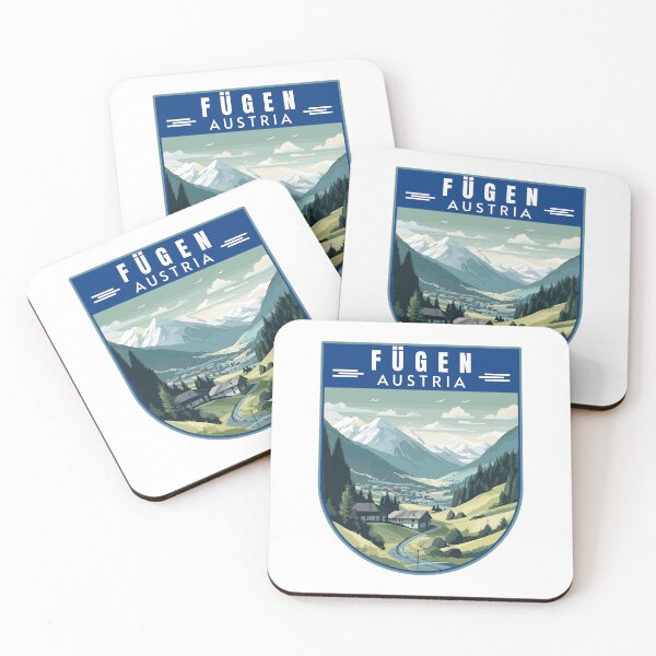 Item preview, Fügen in the Zillertal Austria (Tirol) Retro Travel Art Badge designed and sold by MaateoDesign.