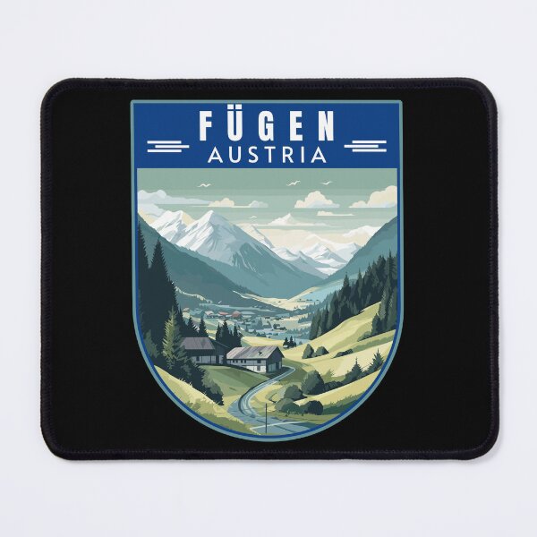 Item preview, Fügen in the Zillertal Austria (Tirol) Retro Travel Art Badge designed and sold by MaateoDesign.