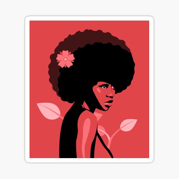Aperçu de l'œuvre Silhouette afro d'une femme noire créée et vendue par itsdexterart.