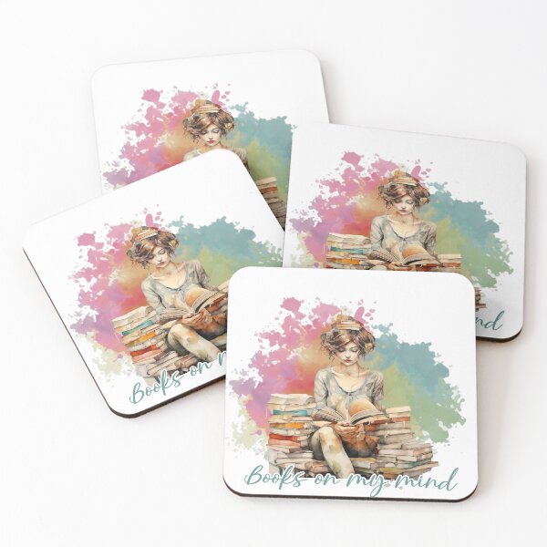 Item preview, Books on my Mind, Girl Reading with Books on her head designed and sold by MamaCDesigns.