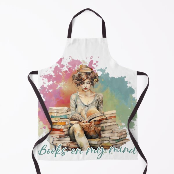 Item preview, Books on my Mind, Girl Reading with Books on her head designed and sold by MamaCDesigns.