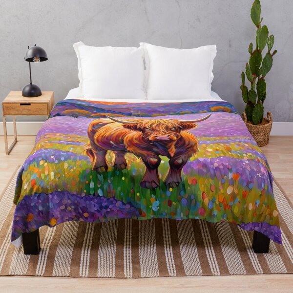 Item preview, Highland cow in flower field designed and sold by Nolan6.