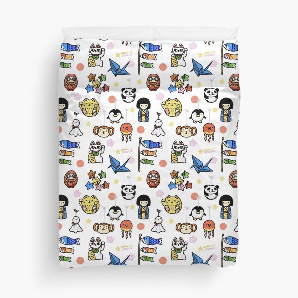 Lucky Japan Doodle Duvet Cover