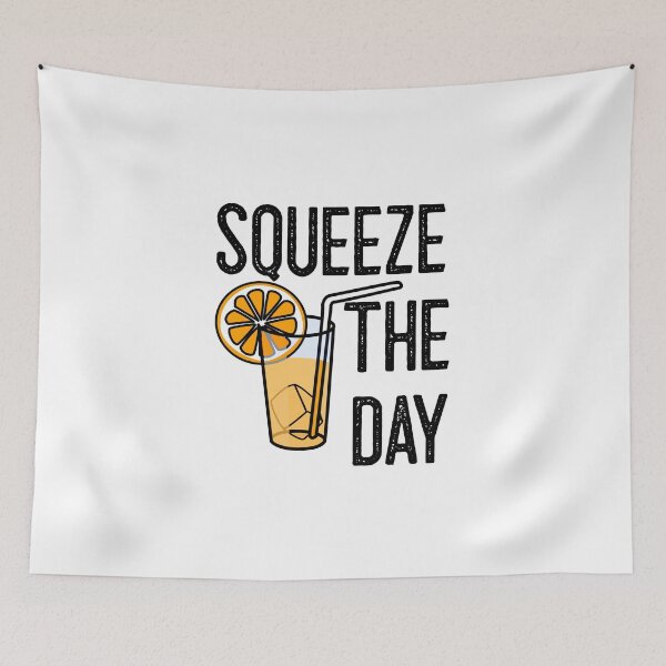 Item preview, Funny Drinks Squeeze The Day Orange Pun- designed and sold by Sartoris Art.