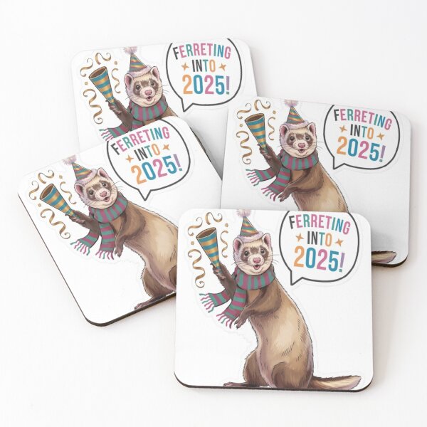 Item preview, Ferreting into 2025: Festive Ferret Sticker designed and sold by Petpixy.