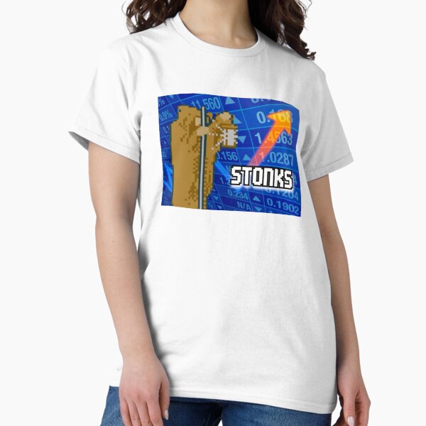 Vista previa del artículo con la obra «Stonks», diseñado y vendido por Tri-Stain.