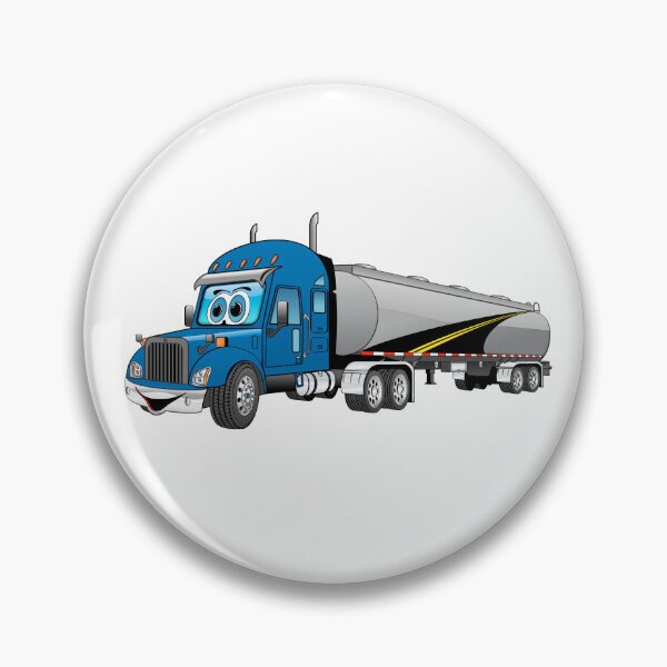 Item preview, Blue semi tanker truck cartoon with road decal designed and sold by Scott Hayes.
