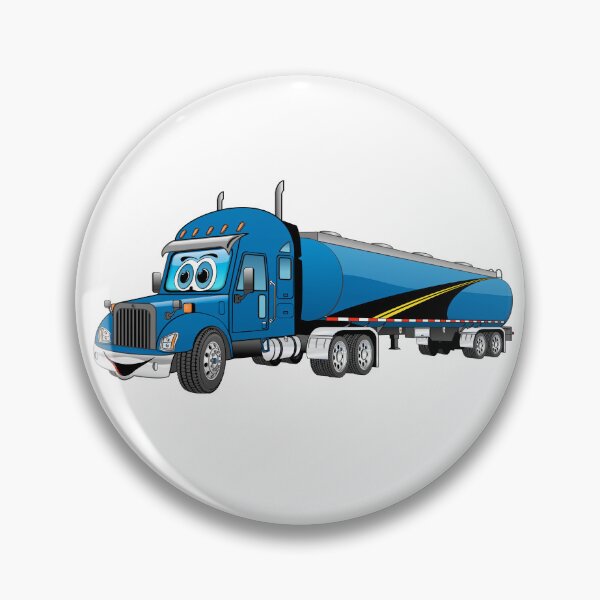 Item preview, Blue semi blue tanker truck cartoon with road decal designed and sold by Scott Hayes.