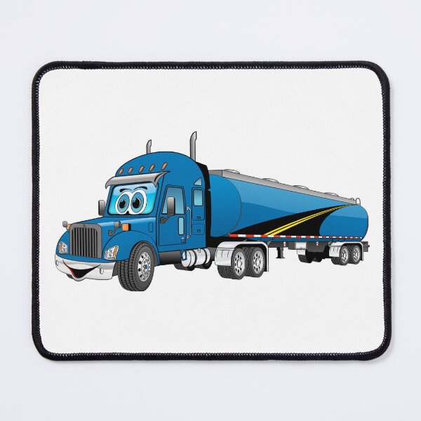 Item preview, Blue semi blue tanker truck cartoon with road decal designed and sold by Scott Hayes.