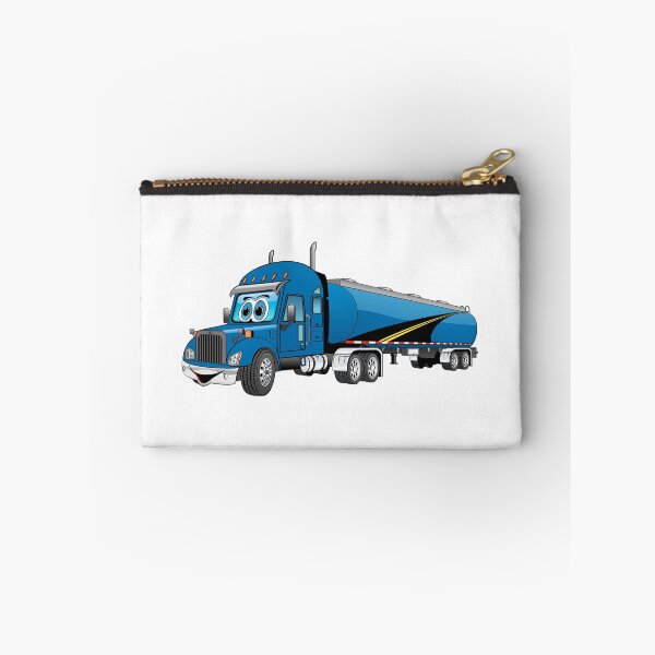Item preview, Blue semi blue tanker truck cartoon with road decal designed and sold by Scott Hayes.