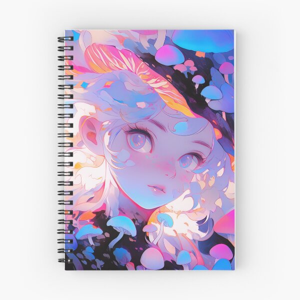 Item preview, Enchanted Pastel Glow Mushrooms Anime Girl designed and sold by bubblegoth.