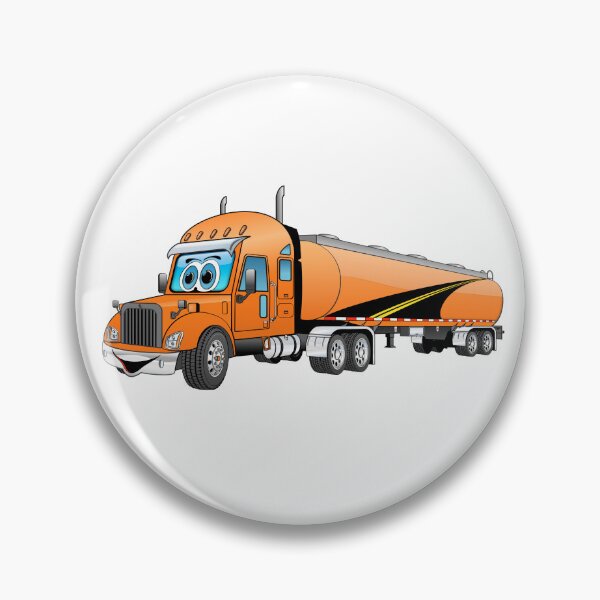 Item preview, Orange semi tanker truck cartoon with road decal designed and sold by Scott Hayes.