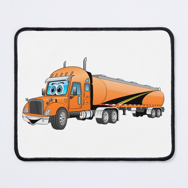 Item preview, Orange semi tanker truck cartoon with road decal designed and sold by Scott Hayes.
