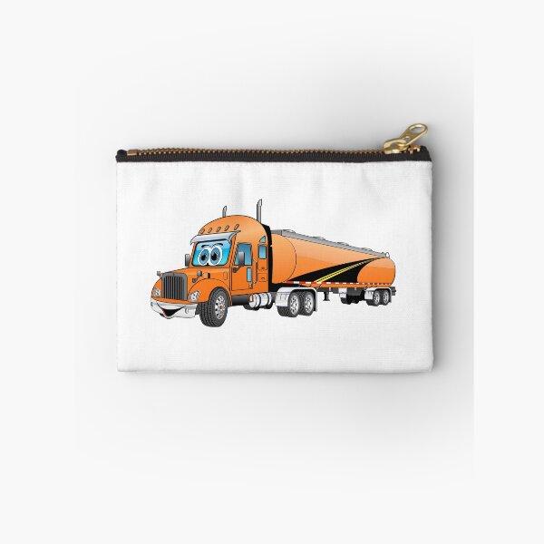 Item preview, Orange semi tanker truck cartoon with road decal designed and sold by Scott Hayes.