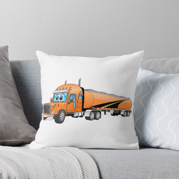 Item preview, Orange semi tanker truck cartoon with road decal designed and sold by Scott Hayes.