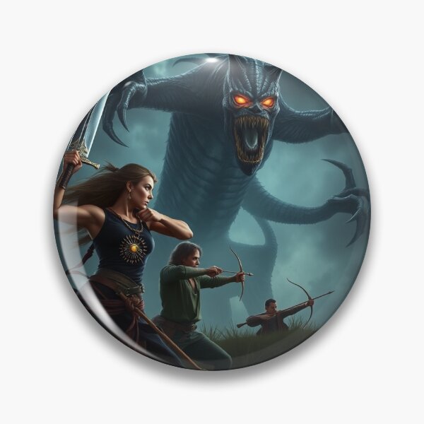 Item preview, Two people, a woman and a man, fighting a monster designed and sold by timedesignkardi.