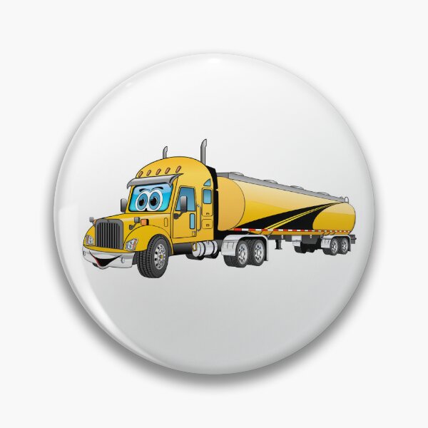 Item preview, Yellow semi tanker truck cartoon with road decal designed and sold by Scott Hayes.
