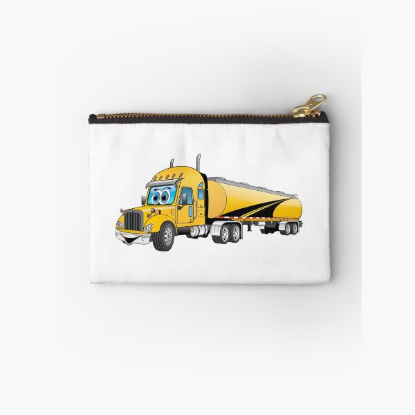 Item preview, Yellow semi tanker truck cartoon with road decal designed and sold by Scott Hayes.
