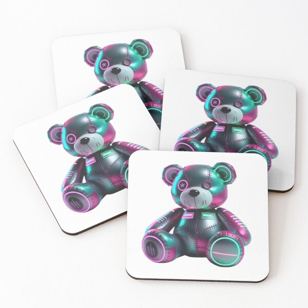Item preview, Neon Cyber Teddy Bear - Futuristic Glow-In-The-Dark Design designed and sold by GemBob Creations.