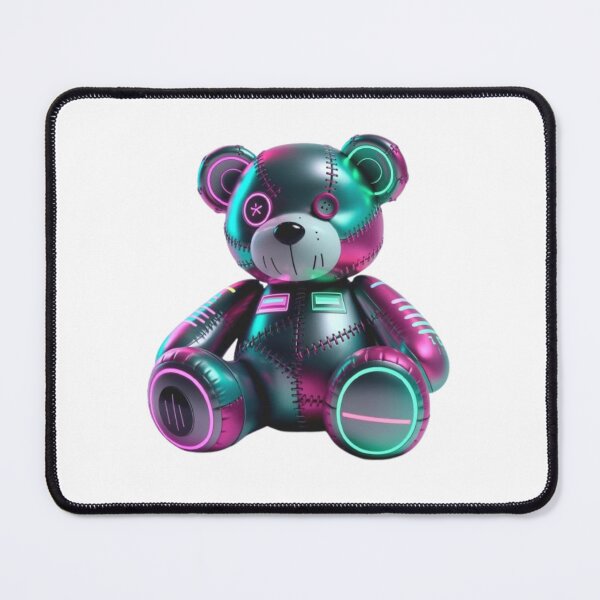 Item preview, Neon Cyber Teddy Bear - Futuristic Glow-In-The-Dark Design designed and sold by GemBob Creations.