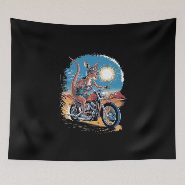 Item preview, Kangaroo on a Motorcycle in the Australian Outback-For Kangaroo Lovers, Men & Woman designed and sold by love3617.
