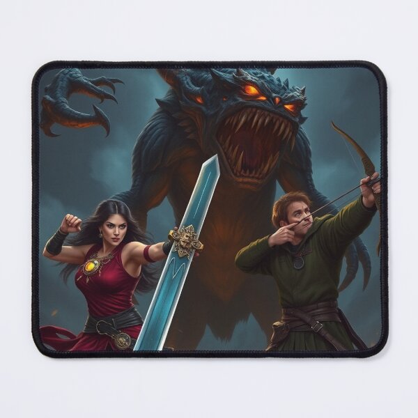 Item preview, Two people, a woman and a man, fighting a monster designed and sold by timedesignkardi.