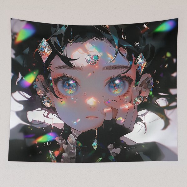 Item preview, Ethereal Sparkle Gem Anime Girl designed and sold by bubblegoth.