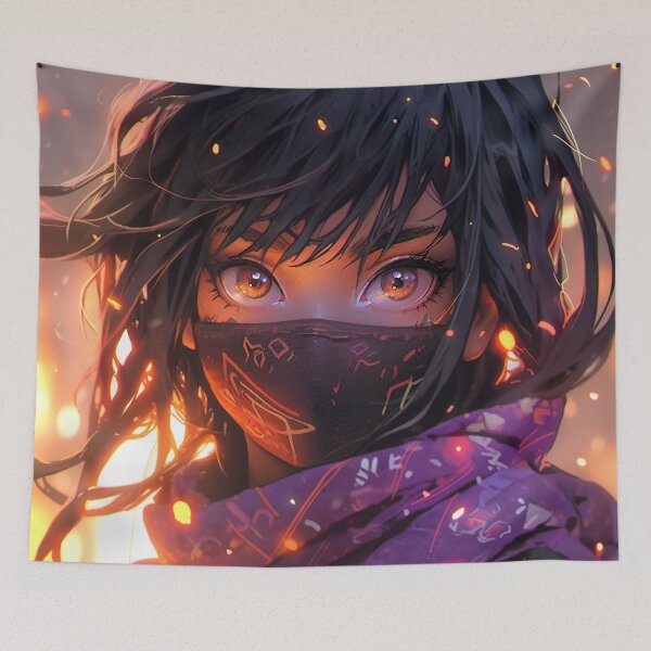 Item preview, Ninja Mask Anime Girl designed and sold by bubblegoth.