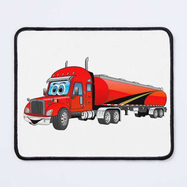 Item preview, Red semi tanker truck cartoon with road decal designed and sold by Scott Hayes.