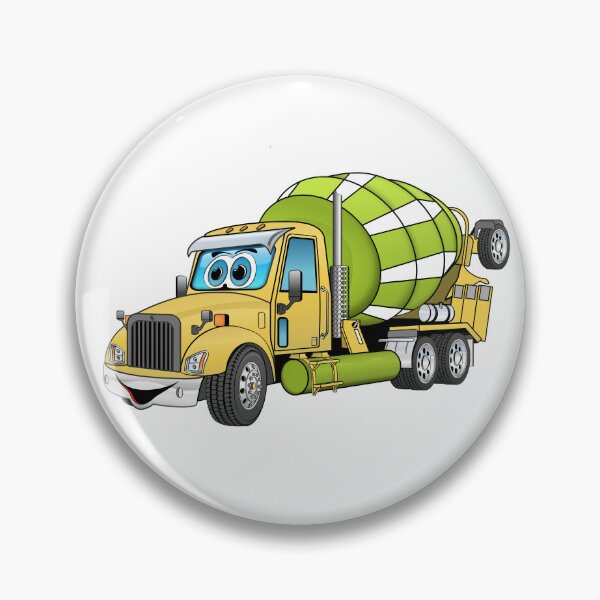 Item preview, Yellow green cement concrete mixer cartoon designed and sold by Scott Hayes.